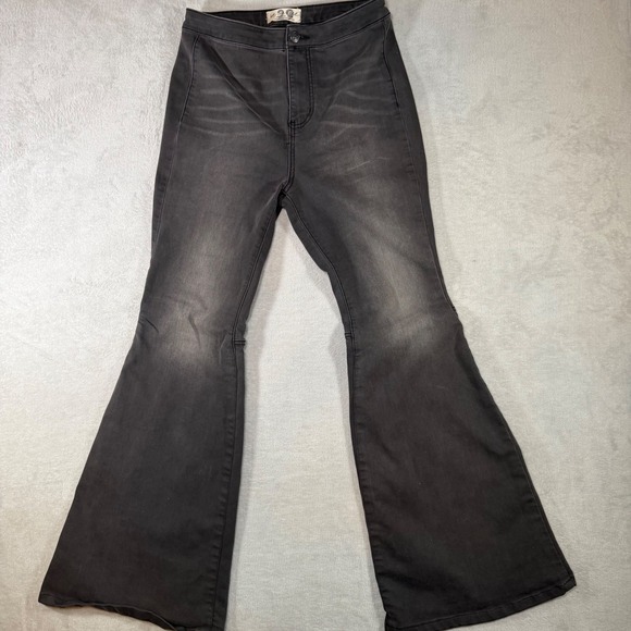 We The Free Denim - We The Free Free People Just Float On Flare Jeans Faded Black Bell Bottoms 29